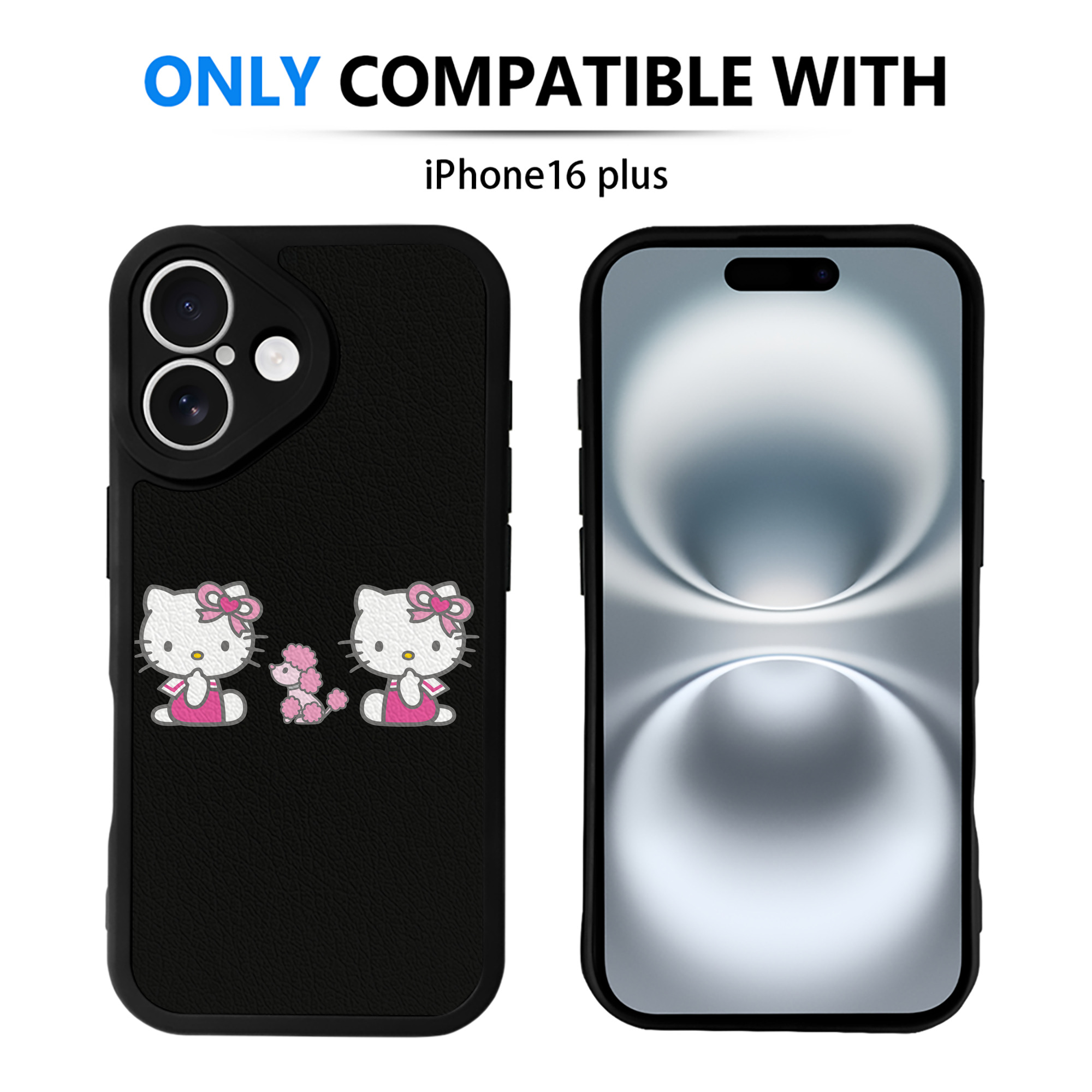 （画像用） Hello Kitty ハローキティ 【iPhone 16シリーズ対応】シリコンスマホケース（レザー調） 材質：シリコン